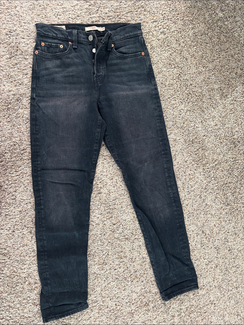 Levi's High-Rise Premium Wedgie Black/Blue Denim Jeans